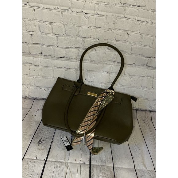 NWT London Fog Olive Green Bag with Tie - Picture 6 of 8